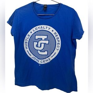 2017 WWE Wrestling Blue John Cena Graphic T-Shirt Women’s XL RARE